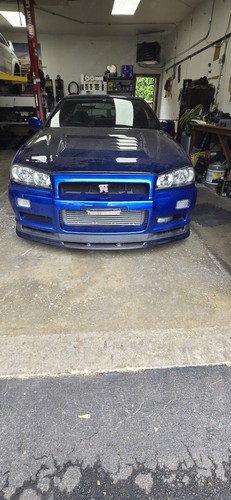 Blue Carbon R34 GTR NSM Style Hood Bonnet Engine Cover for Nissan Skyline 99-02 - Picture 2 of 24