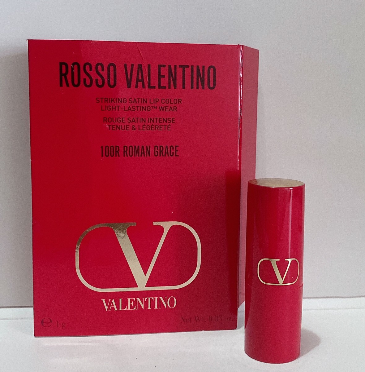 Rosso Valentino Satin Lip Color Lipstick # 100R sample travel size