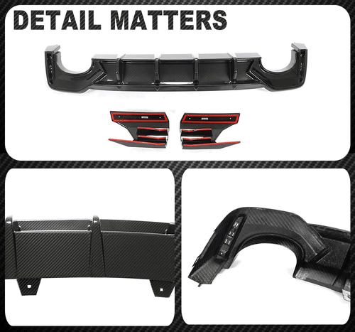 Difusor trasero de carbono DRY para Audi RS6 RS7 C8 Avant 19+ difusor parachoques labio - Imagen 16 de 21