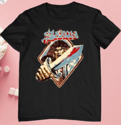 SALE Saxon Band Shirt Black Men Shirt All size Gift For Fans