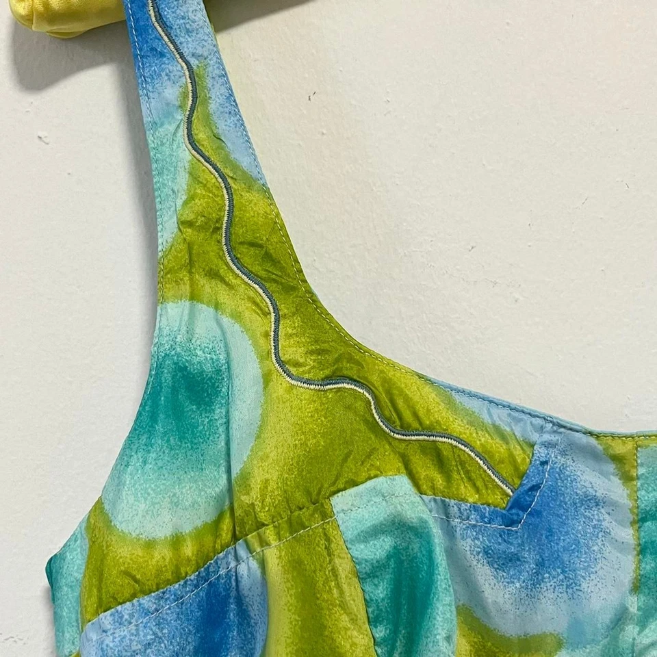 Gabar Nueva York Vintage Años 60 Lunares Verde Azul Mono Traje de Baño Mameluco Talla 18 Foto 3 de 4