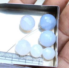 57.00 Ct Natural Chalcedony Round Faceted Briolette Tear Drop Loose Gems Beads