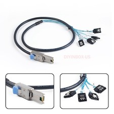 SFF-8088 to 4X SATA Mini SAS 26Pin to 4 SATA 7Pin Splitter Adapter Cable 6Gbps
