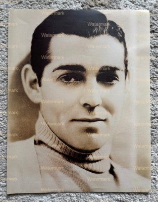 Clark Gable Young Age Portrait Magazin Druck Sepia Ton Seite