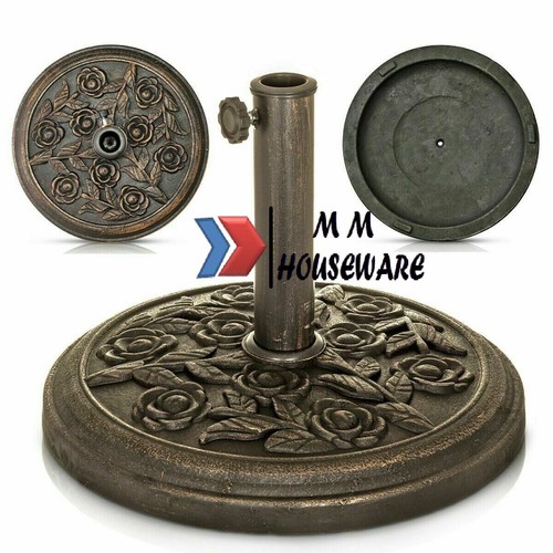 Parasol Base Cast Iron Effect Heavy Duty Garden Umbrella Stand eBay