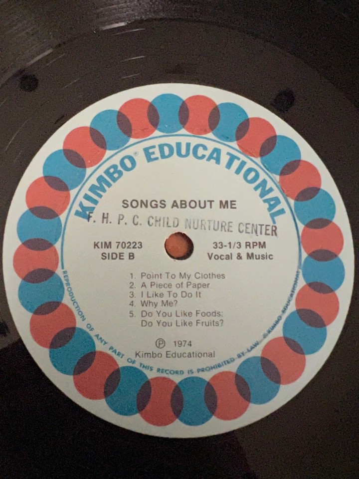 Songs About Me / More Songs About Me LP Kimbo Educational VG/VG+