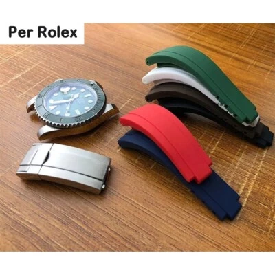 Bracelet de Montre Silicone pour Rolex Oysterflex Gmt Daytona Submariner 20mm - Photo 1/4