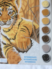 TRAVAUX PEINTURE 2 JEUX PEINTURE PAR NUMÉROS LOUVETEAU TIGRE INTERMÉDIAIRE NEUF.