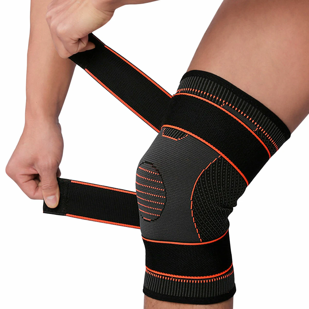 2x Kniebandage Sportbandage – Elastisch, Anatomisch, Für Schmerzen & Unterstützung, Schwarz