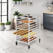 Costway 10 Sheets Aluminum Rolling Bakery Pan Rack,100% Authentic