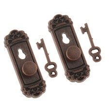 2pcs 1/12 Dollhouse Miniature Decor Vintage Door Locks With