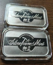 Lot of 2-  .999 Fine Silver Bar SilverTowne Mint, 2 troy oz total silver content 77.50 per troy oz