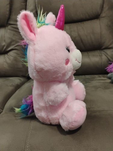 Toms Toy 12” Rainbow Unicorn Pink Stuffed Animal Plush Embroidered Eyes - Picture 6 of 10