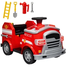 12V Ride on Fire Truck w/ Siren, Flashing Lights