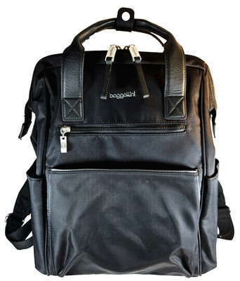 Baggallini Soho Backpack Tote Laptop Travel Bag Black Nylon 15.5'' x 11''
