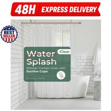 Clear Shower Curtain Liner with Suction Cups, Waterproof PEVA 72x72