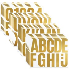 4 Inch Gold Letter Number Sticker, Self-Adhesive Waterproof Tear-Resistant ...