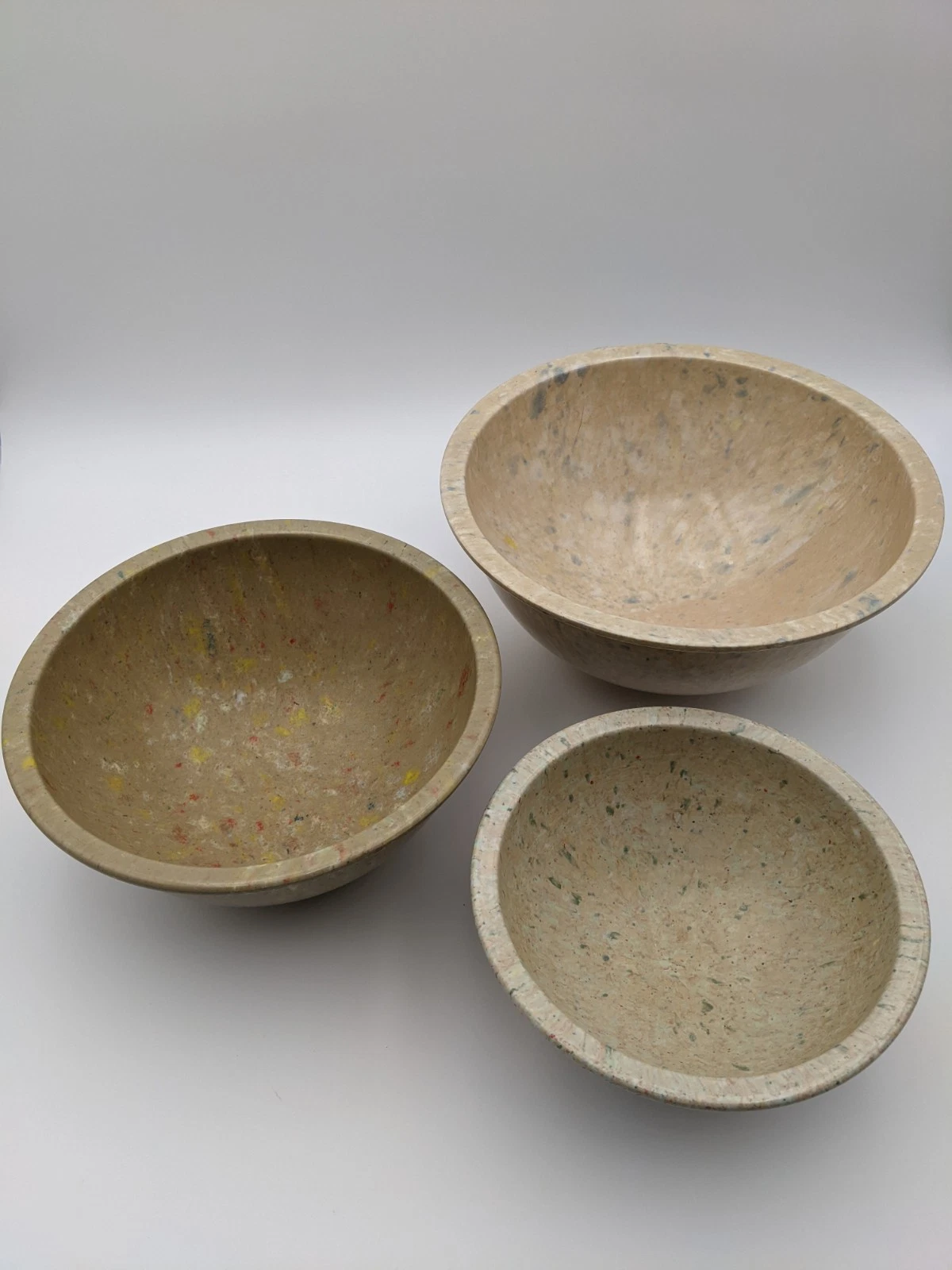 5 Vintage Texas Ware Melmac Speckled Multicolor Mixing Bowls Plastics Inc Rare