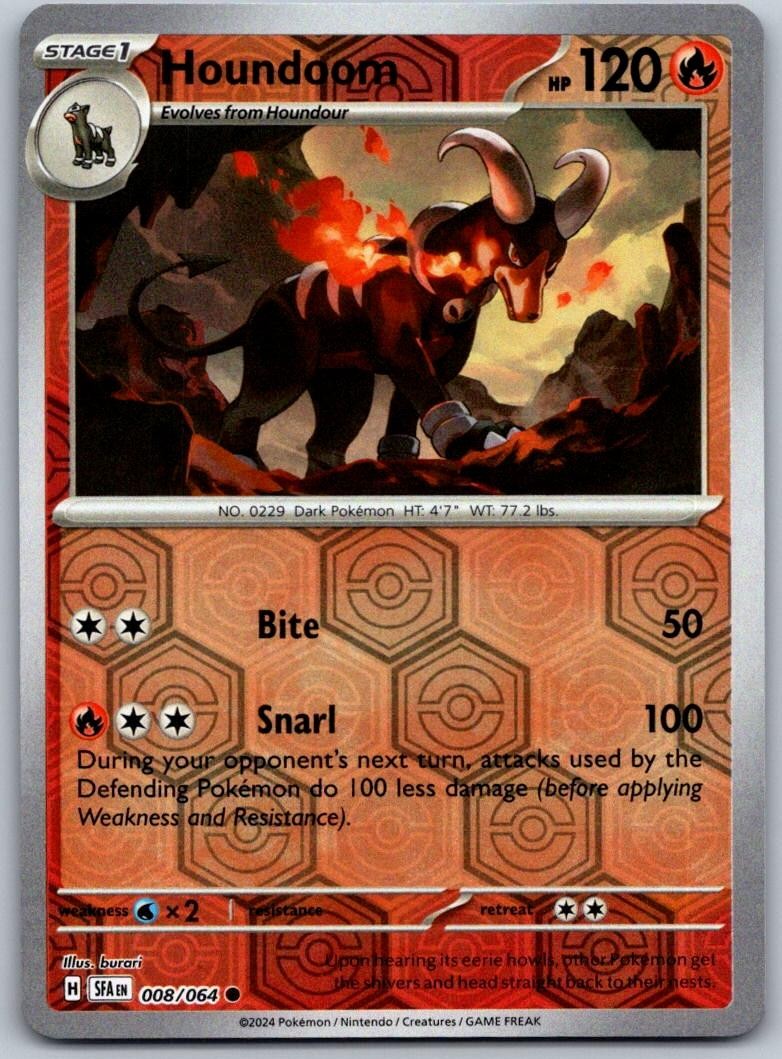 Houndoom 008/064 Common Shrouded Fable Pokemon Near Mint