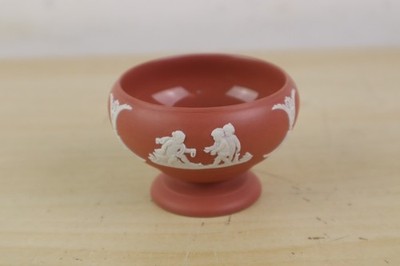 Vintage Wedgwood Jasperware Terrakotta Salz Zuckerkeller mit Fuß EXC