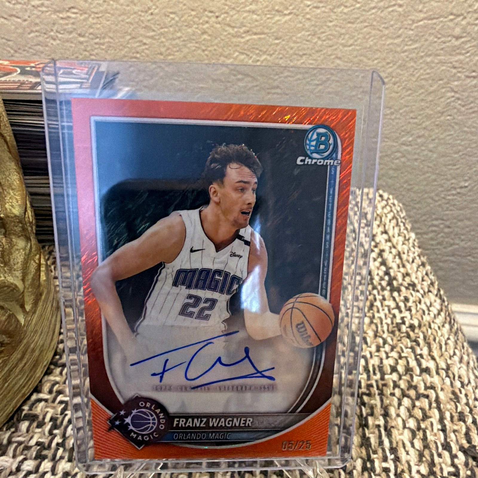 2025-26 Bowman Chrome Auto 🍊 Shimmer SP Franz Wagner BCA-FW Orange /25 Auto