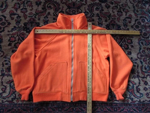 Vintage Woolrich Hunter Orange Wool Full Zip Jacket - USA - Size XL image 2