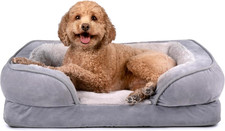 Cooling Gel Dog Bed for Medium/Small Dogs W/ Removable Bolsters  Washable Cover