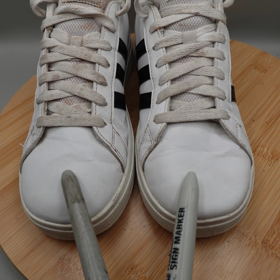 Adidas Hombres 6 Mujeres 7.5 Grand Court 2.0 Blanco Negro Rayas Tenis GW6511 Defectos Foto 2 de 4