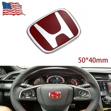 Red H Steering Wheel Emblem Fit For 2006-2025 Honda Civic Dx Se Gx Sedan Us