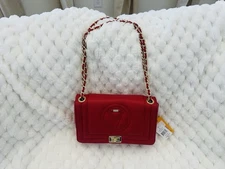 Valentino by Mario Valentino Alice Logo Leather Shoulder Bag Lipstick Red Italy
