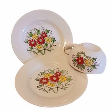 Vtg Miniature Teacup  2 Saucers Made In Japan Children Doll House Porcelain