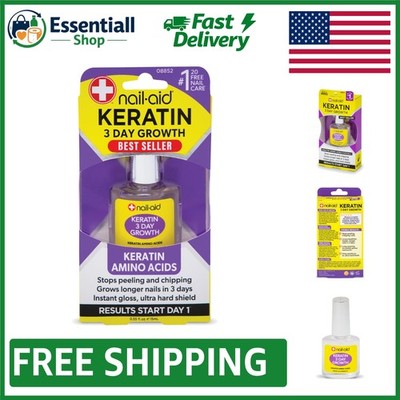 Keratin 3 Day Growth Nail Strengthener - Clear, Non-Toxic, Quick-Dry Formula