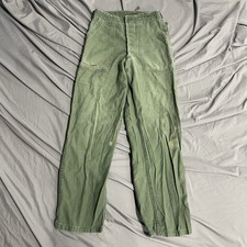 Vintage 60s US Army OG-107 Pants Mens 28x29 Sateen Military Vietnam Distressed