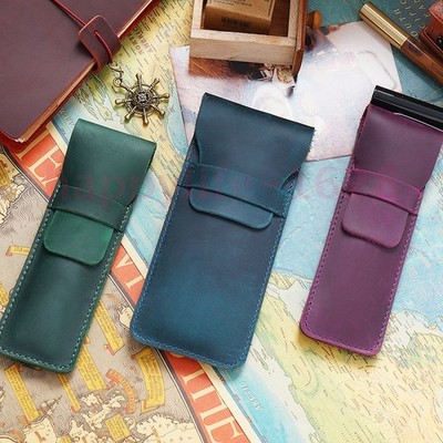Crazy Horse Leather Pen Cover unisex stationery cover creative gift retro cover