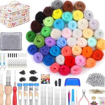 Riddur 385-teiliges Nadelfilz-Set Filzwolle Zubeh it Für DIY Bastelprojekte
