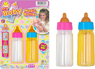 Magic Baby Doll Bottles Milk Bottle and Juice Bottle, Great Baby Doll Accessorie