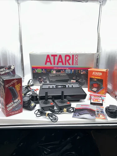 Atari 2600 Darth Vader Black Console W/4 Controllers Games Original Box &More!