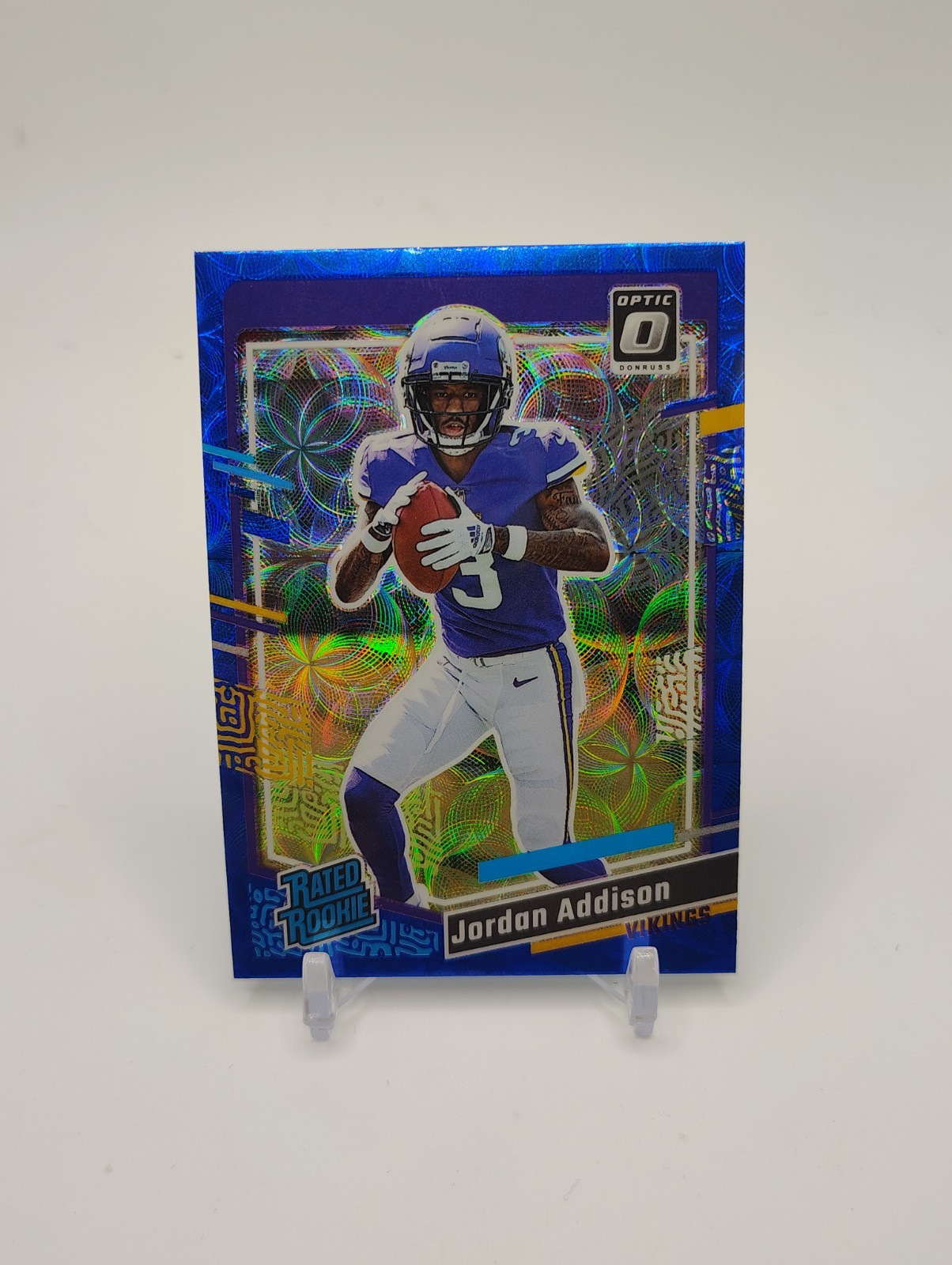 2023 Panini Donruss Rated Rookie Jordan Addison #368 Optic Preview Blue Scope