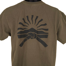 MMA Fighting T Shirt Mens Size Large Brown Mixed Martial Arts Karate Jiu Jitsu