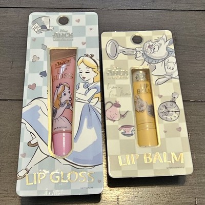 NEW Disney Alice in Wonderland Lip Balm Gloss Set Beauty Gift for Kids Fans