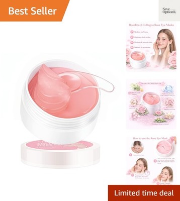 Under Eye Patches  60 Pcs, Rose Under Eye Masks for Dark Circles, Puffy Eyes,...