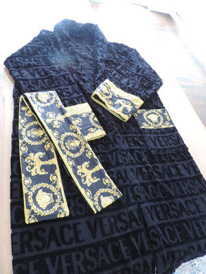 Versace Bademantel I love Baroque schwarz / gold - Gr. M - NP 420,00 Euro -