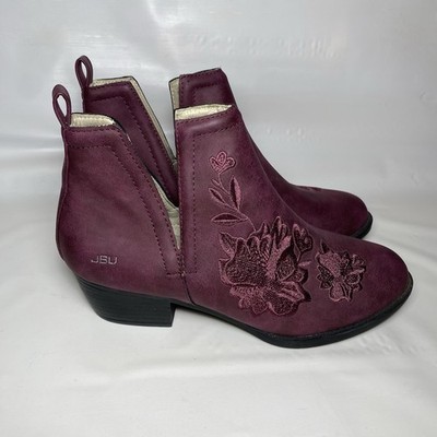 JBU Shoes Jambu Boots Womens 6.5M Parker Memory Foam Purple Floral Ankle Bootie