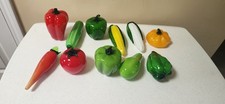 Vintage Murano style hand blown glass decor vegetables, lot of 11