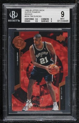 1998 Upper Deck Super Powers Bronze Quantum Die-Cut 291/1000 Tim Duncan HOF 4vc