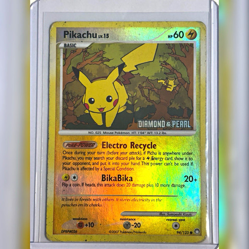Pokemon Pikachu 94/123 Diamond & Pearl Holo Promo English 2007 60 HP