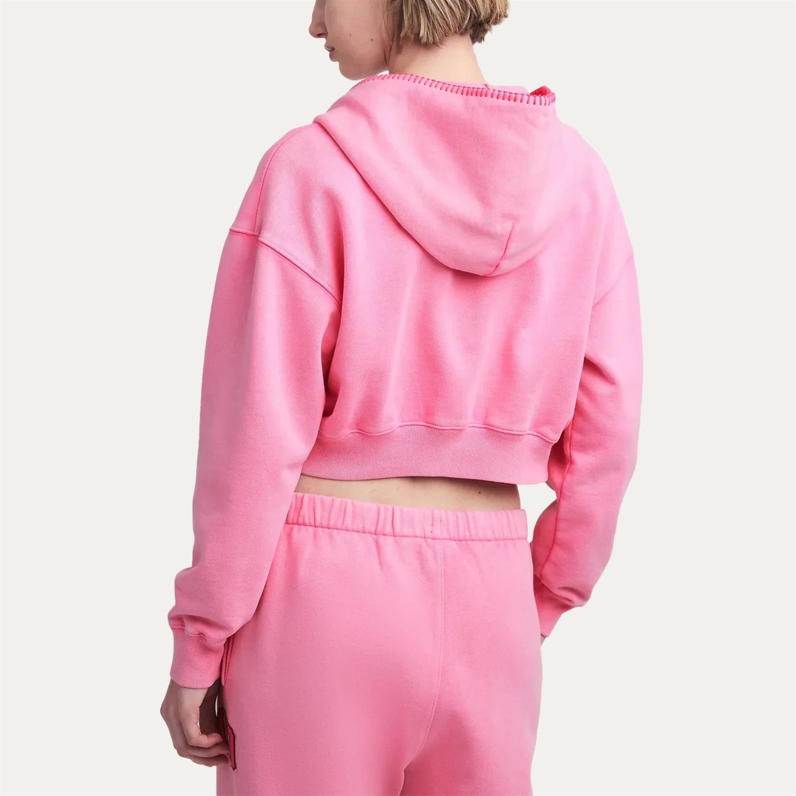 Gap MadHappy Cropped Mad Hoodie + Straight Leg Sweatpants Set Pink MSRP208