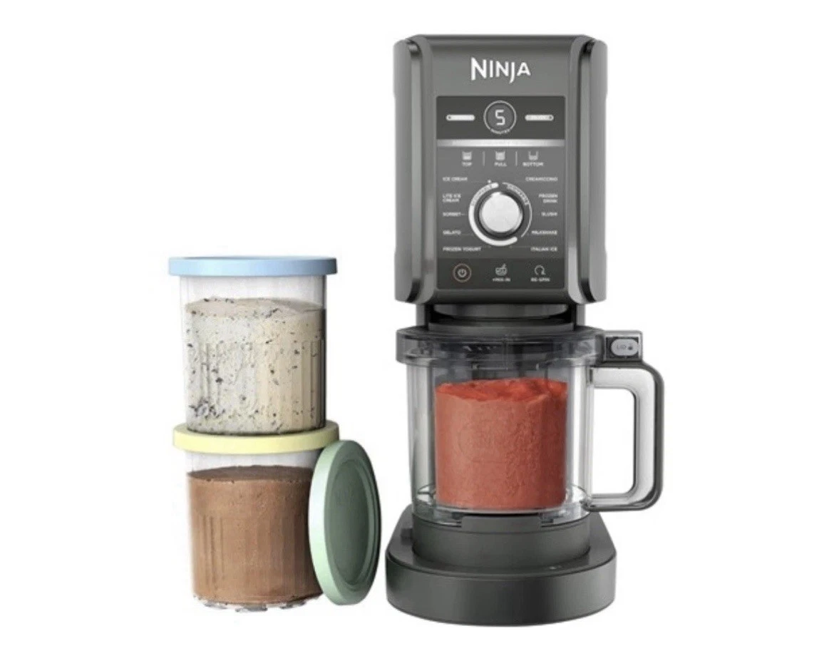 (Sealed In Brown Box) Ninja CREAMi Deluxe 11-in-1 Ice Cream Maker Two 24oz Pints