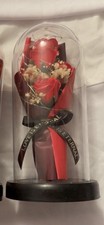 Artificial Red Rose Bouquet in Glass Dome with LED Lights and Love Ribbon