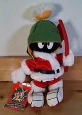 Plush Marvin the Martian Santa Peace on Earth Christmas Holiday Bean Bag Figure